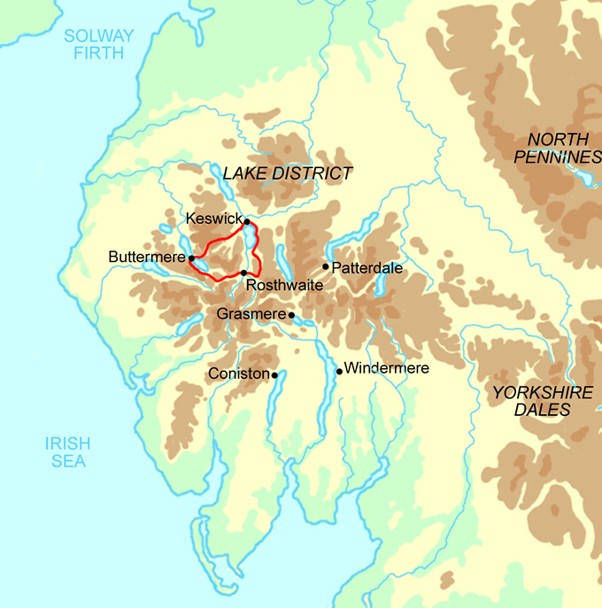 North Lakes Short Break map